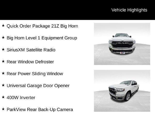 2026 RAM 1500 Big Horn Crew Cab 4x4 5'7" Box