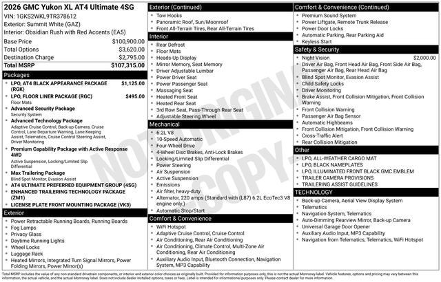 2026 GMC Yukon XL AT4 Ultimate
