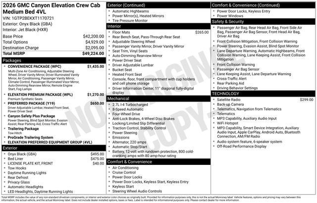 2026 GMC Canyon Elevation