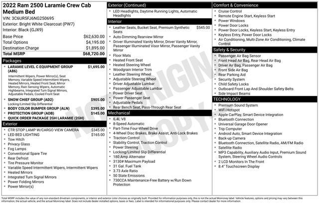 2022 RAM 2500 Laramie Crew Cab 4x4 6'4" Box