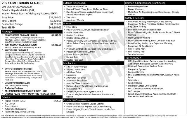 2027 GMC Terrain AT4