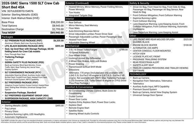 2026 GMC Sierra 1500 SLT