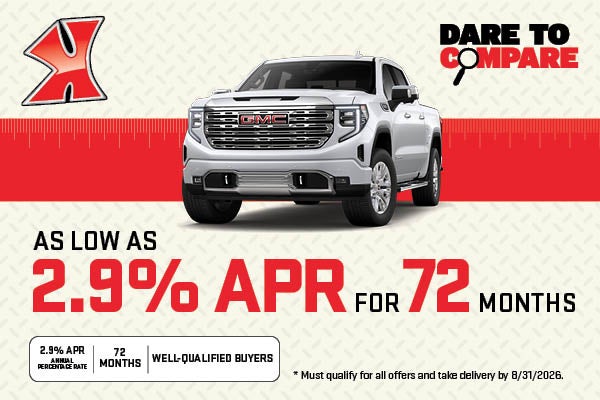 Get rates as low as 2.9% on select Sierra 1500s at Karl GMC of Marshalltown