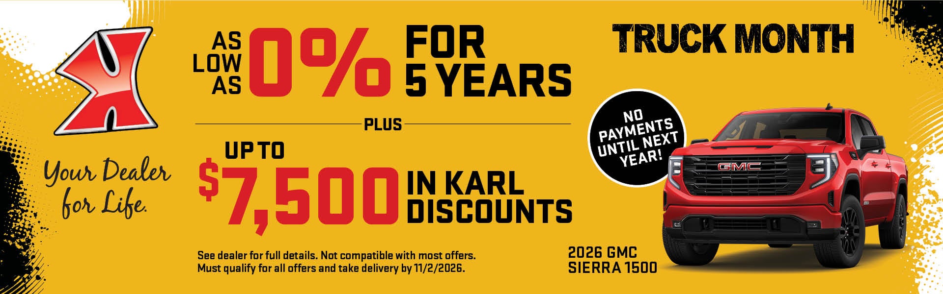 Get up to $7500 off Sierra 1500 at Karl GMC of Marshalltown