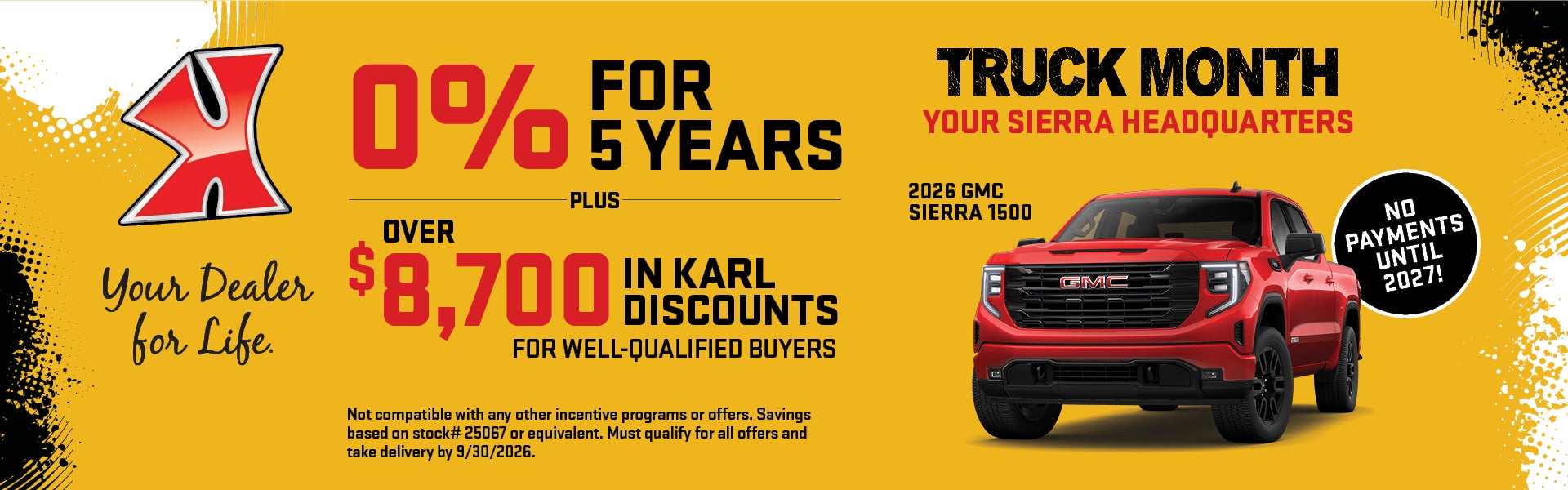 Get over $8700 in Karl discounts on Sierra 1500 at Karl GMC of Marshalltown